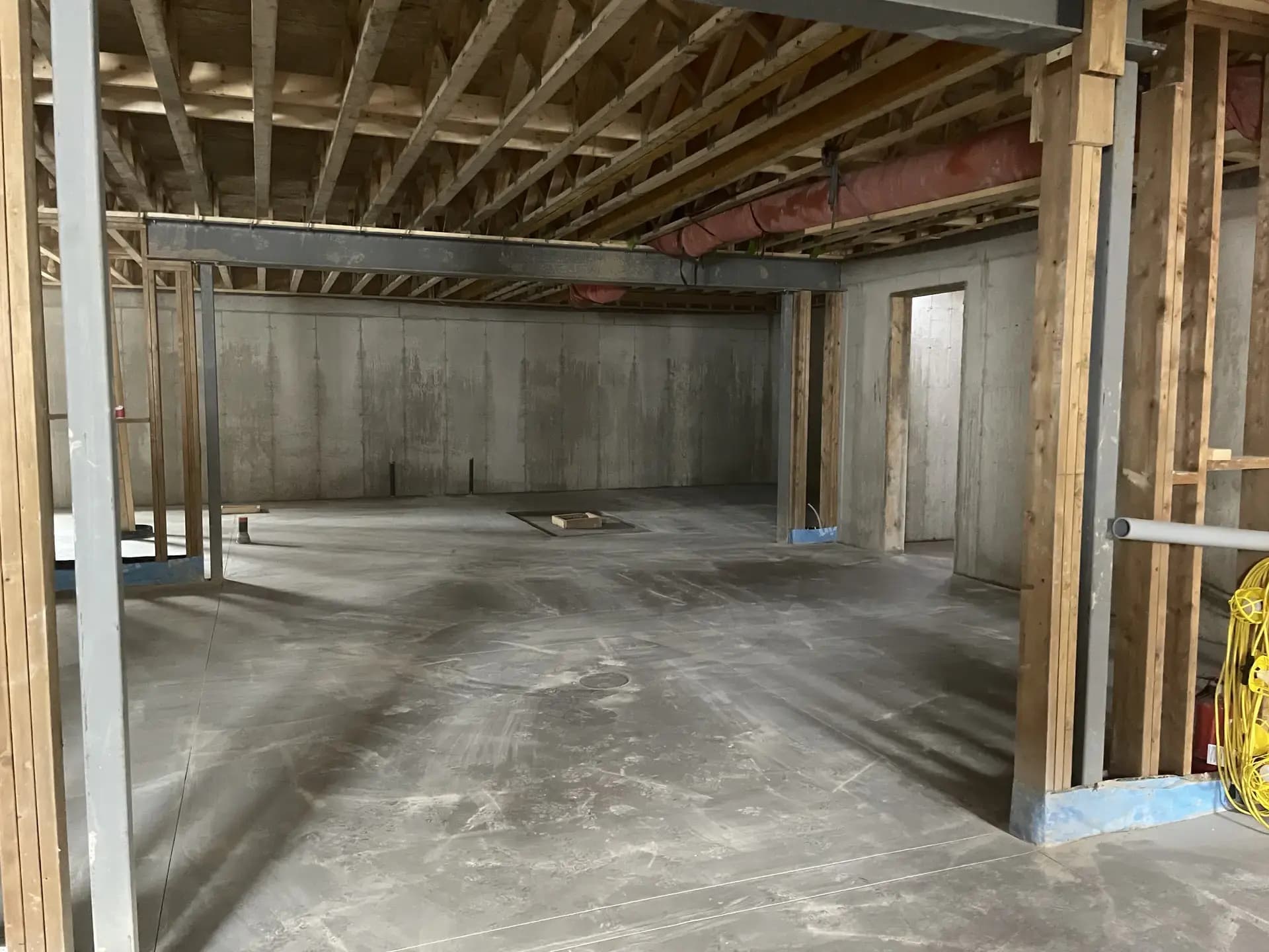 Interior basement walls detail