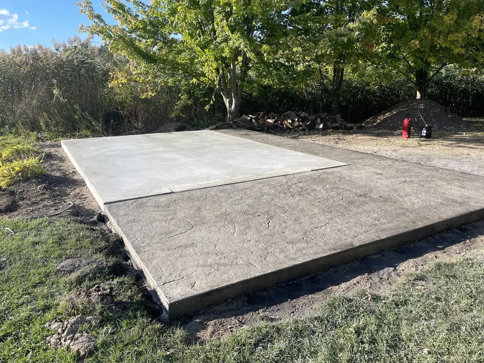 Large concrete pad pour angle 2
