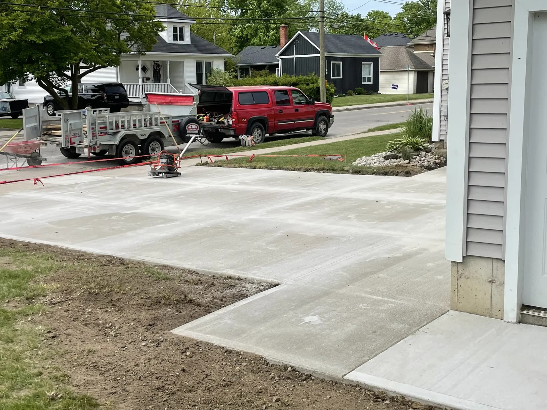 Broom finish driveway