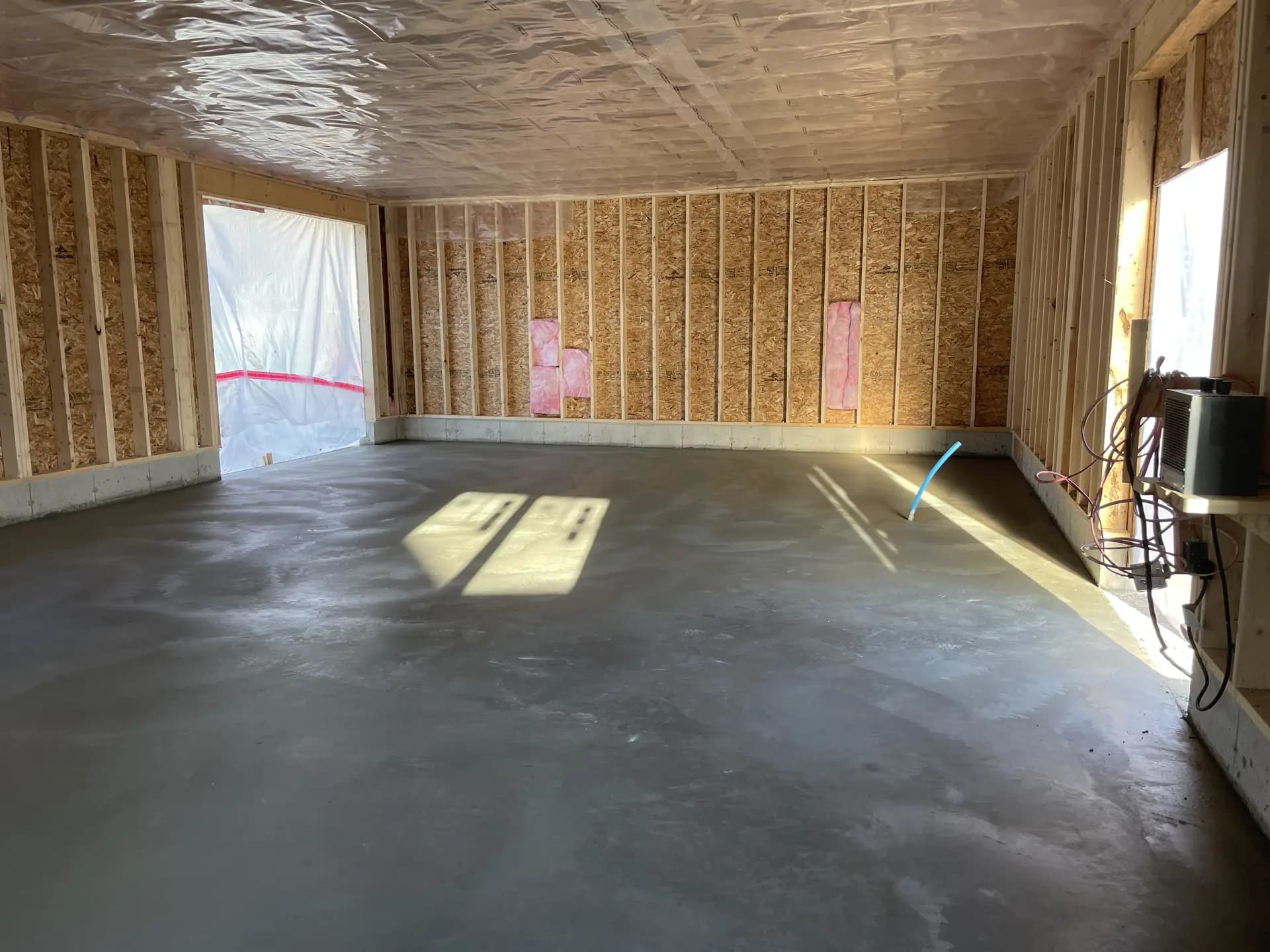 Interior garage floor