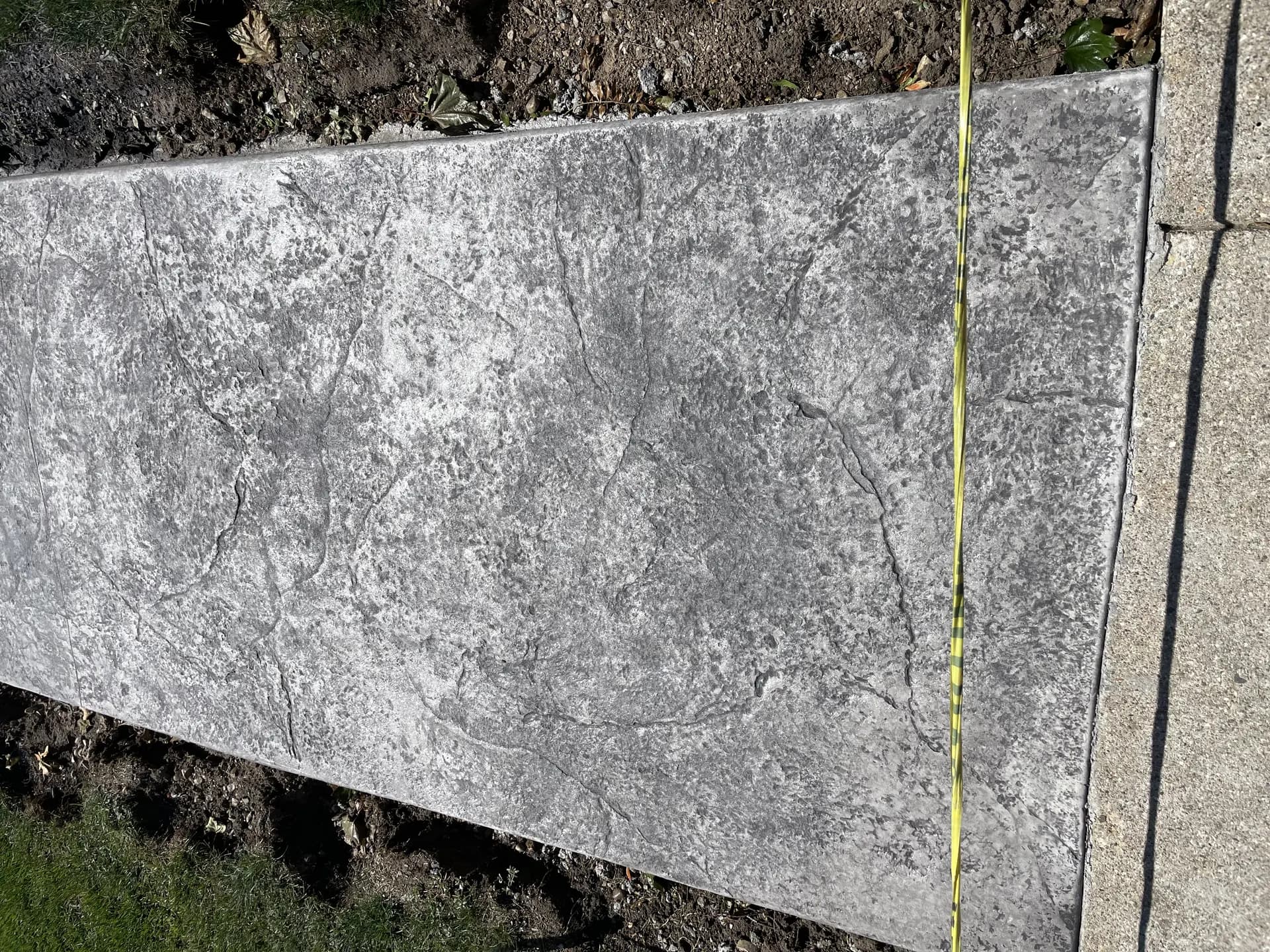 Stamped curb closeup