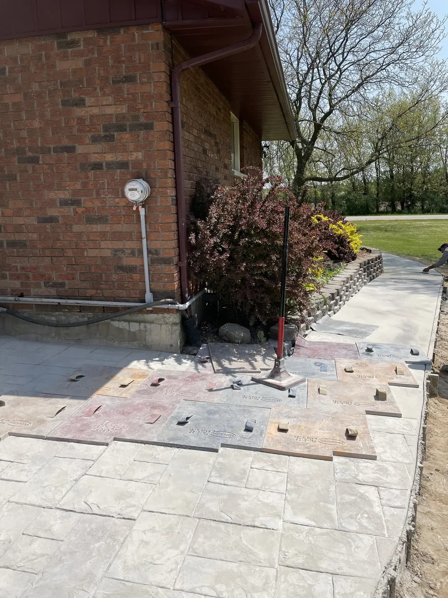 Ashlar stamped driveway