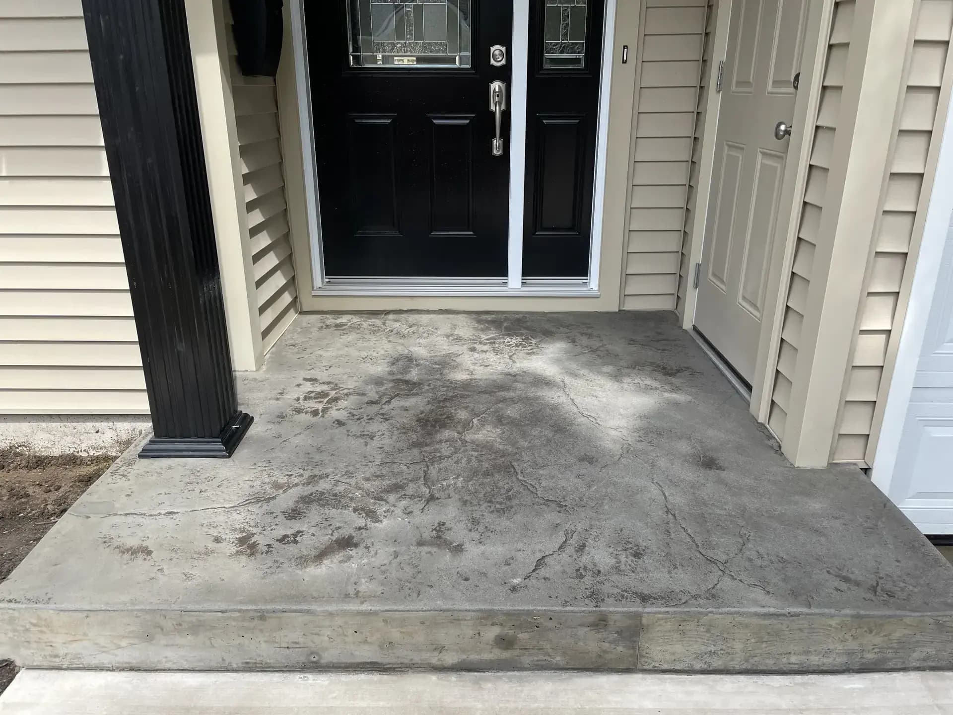 Stamped concrete front porch