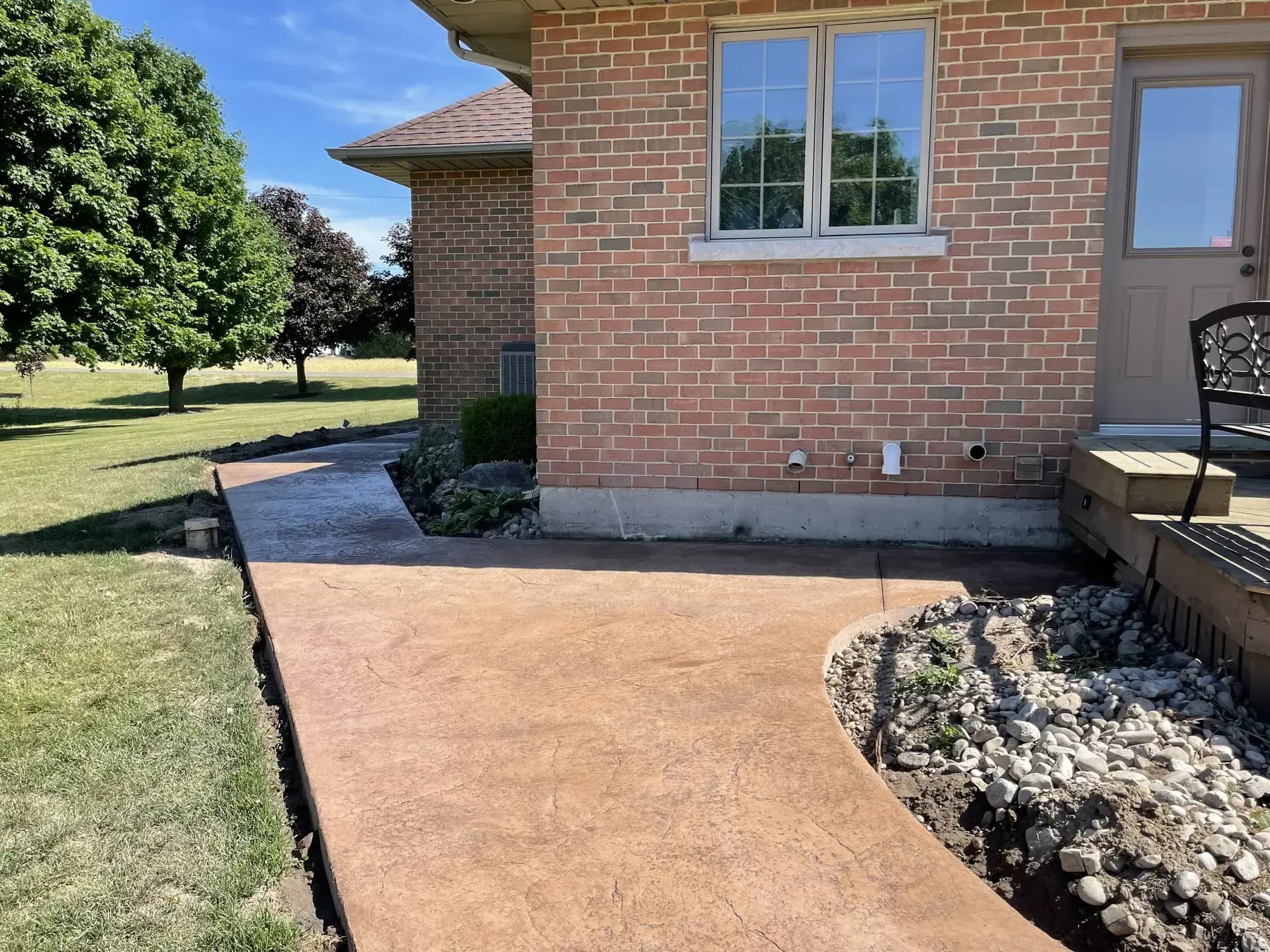 Stamped patio outdoor kitchen angle 3